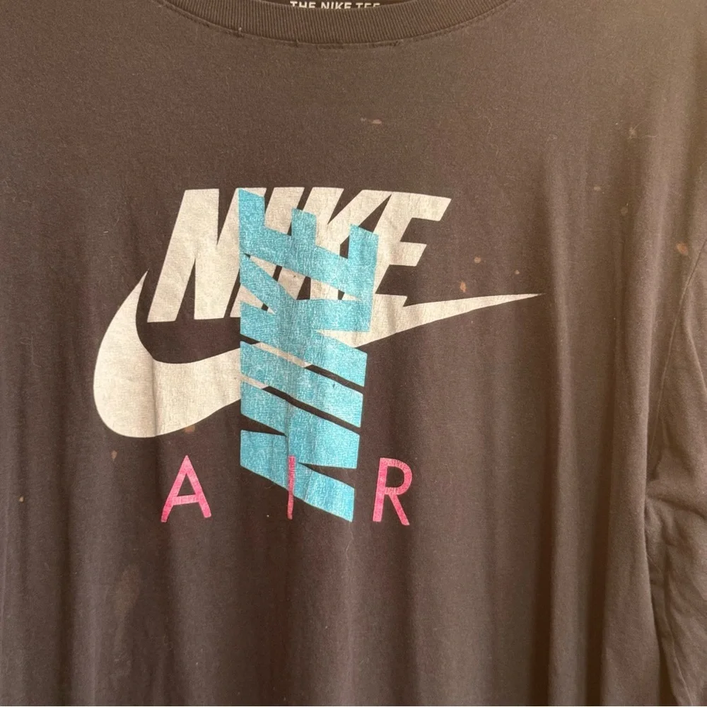 Nike Air Black and Blue Long Sleeve Tee Large
